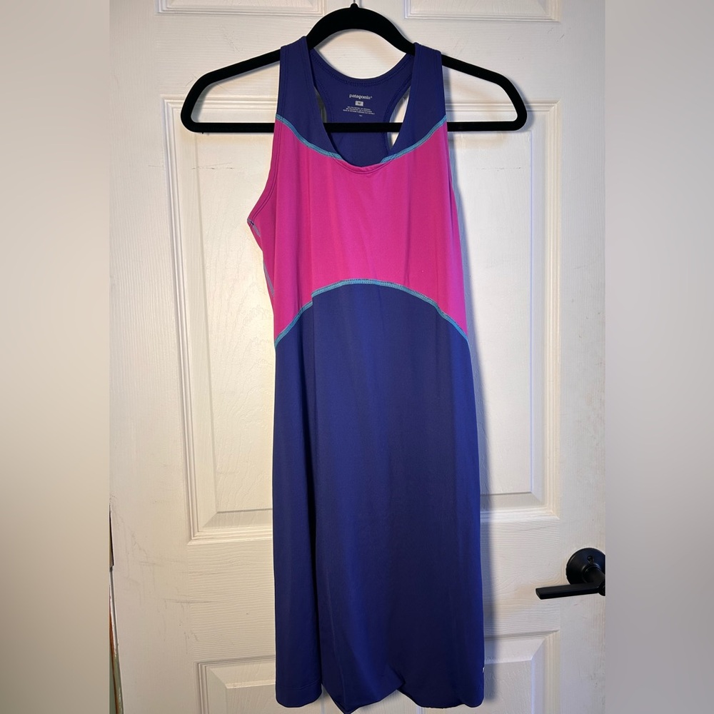 Patagonia Pink and Blue Midi Athletic Dress